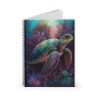 Sea Turtle Aquatic Design Spiral Notebook - Ruled Line, 8" x 6"