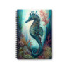 Seahorse Surrounded By Aquatic Foliage Spiral Notebook - Ruled Line, 8" x 6"