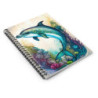 Dolphin Surrounded By Aquatic Foliage Spiral Notebook - Ruled Line, 8" x 6"