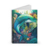 'Orange You Glad To Be A Dolphin?" With Aquatic Foliage Spiral Notebook - Ruled Line, 8" x 6"