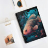 Coral Grouper Surrounded By Aquatic Foliage Spiral Notebook - Ruled Line, 8" x 6"