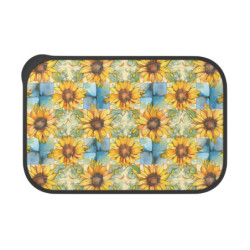 Sunflower Tiled Pattern Eco-Friendly Bento Box with Band and Utensils