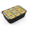 Sunflower Tiled Pattern Eco-Friendly Bento Box with Band and Utensils