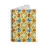 Tiled Sunflower Pattern Spiral Notebook - Ruled Line, 8" x 6"