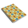 Tiled Sunflower Pattern Spiral Notebook - Ruled Line, 8" x 6"