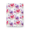 Purple and Pink Flower Pattern Hardcover Journal, Matte,  8" x 5.7"