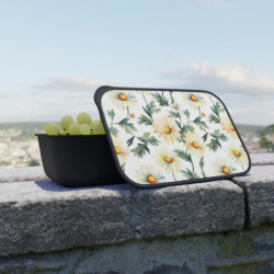 Daisy Pattern Eco-Friendly Bento Box with Band and Utensils