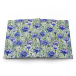 Blue Cornflowers Hardcover Journal, Matte,  8" x 5.7"