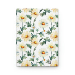 Daisy Pattern Hardcover Journal, Matte,  8" x 5.7"