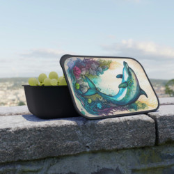 Dolphin Aquatic Design Eco-Friendly Bento Box with Band and Utensils