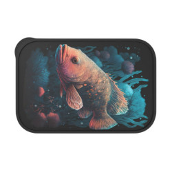 Coral Grouper Aquatic Design Eco-Friendly Bento Box with Band and Utensils