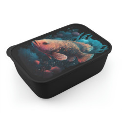 Coral Grouper Aquatic Design Eco-Friendly Bento Box with Band and Utensils