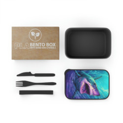 Shark Aquatic Design Eco-Friendly Bento Box with Band and Utensils