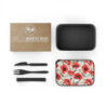 Red Poppy Flower Eco-Friendly Bento Box with Band and Utensils