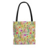 Rainbow Colored Wild Flowers Pattern Tote Bag