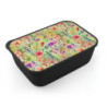 Rainbow Colored Wildflower Pattern Eco-Friendly Bento Box with Band and Utensils