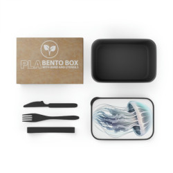 Jellyfish Design Eco-Friendly Bento Box with Band and Utensils