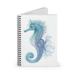 Seahorse Design Spiral Notebook - Ruled Line, 8" x 6"