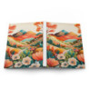 Hills and Flowers Whimsical Landscape Design in Fall Tones, Journal, Matte,  8" x 5.7"