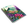 Hills and Flowers Whimsical Landscape Floral Design, Spiral Notebook - Ruled Line, 8" x 6"