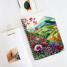 Hills and Flowers Whimsical Landscape Spring Design, Spiral Notebook - Ruled Line, 8" x 6"