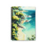 Beach and Sea Whimsical Summer Landscape Design, Spiral Notebook - Ruled Line, 8" x 6"