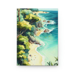 Beach and Sea Whimsical Landscape Summer Design, Journal, Matte,  8" x 5.7"