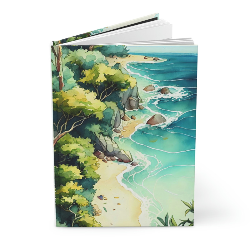 Beach and Sea Whimsical Landscape Summer Design, Journal, Matte,  8" x 5.7"