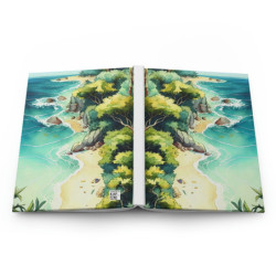 Beach and Sea Whimsical Landscape Summer Design, Journal, Matte,  8" x 5.7"