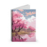 Riverside Cherry Blossom Trees Landscape Design, Spiral Notebook - Ruled Line, 8" x 6"