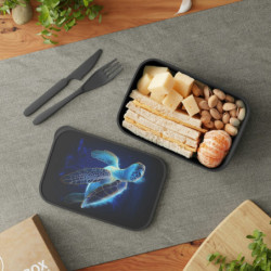 Ethereal Turtle Design Eco-Friendly Bento Box with Band and Utensils