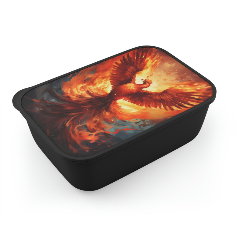 Phoenix Rising From The Ashes Eco-Friendly Bento Box with Band and Utensils