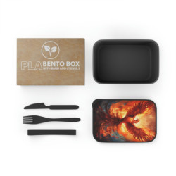 Phoenix Rising From The Ashes Eco-Friendly Bento Box with Band and Utensils