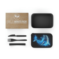 Ethereal Dolphin Design Eco-Friendly Bento Box with Band and Utensils