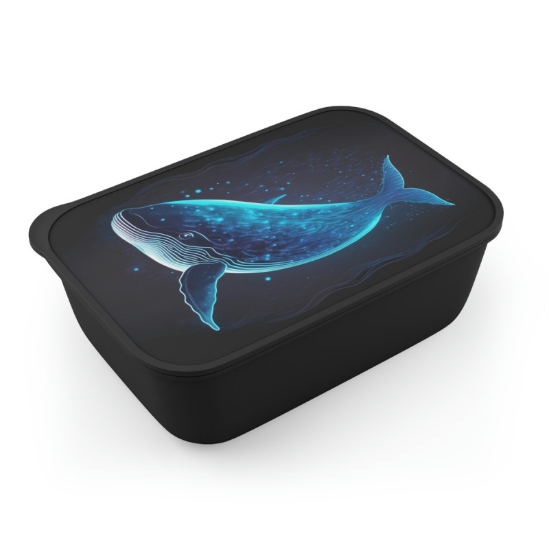 Ethereal Whale Design Eco-Friendly Bento Box with Band and Utensils