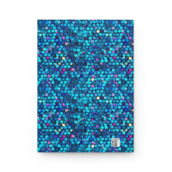 Glitter Style Aqua And Purple Pattern Hardcover Journal, Matte,  8" x 5.7"