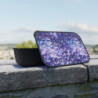 Blue and Purple Sequin Pattern Bento Box with Band and Utensils