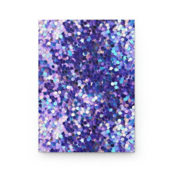 Blue and Purple Sequin Pattern Hardcover Journal, Matte,  8" x 5.7"