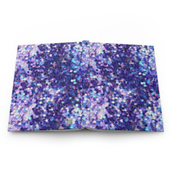 Blue and Purple Sequin Pattern Hardcover Journal, Matte,  8" x 5.7"