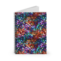 Rainbow Colored Sequin Pattern Spiral Notebook - Ruled Line, 8" x 6"