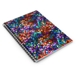 Rainbow Colored Sequin Pattern Spiral Notebook - Ruled Line, 8" x 6"