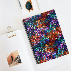 Rainbow Colored Sequin Pattern Spiral Notebook - Ruled Line, 8" x 6"