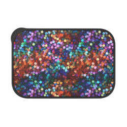 Rainbow Colored Sequin Pattern Bento Box with Band and Utensils