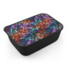 Rainbow Colored Sequin Pattern Bento Box with Band and Utensils