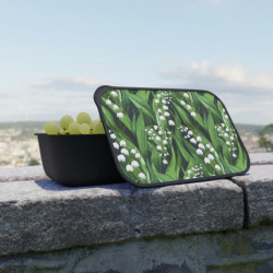 Lily of the Valley Pattern Bento Box with Band and Utensils