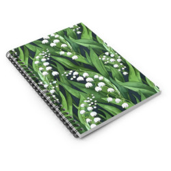 Lily of the Valley Pattern Spiral Notebook - Ruled Line, 8" x 6"