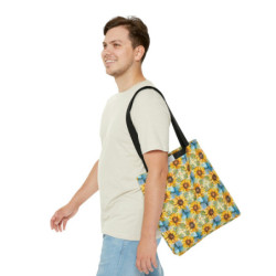 Sunflower Tiled Pattern Tote Bag