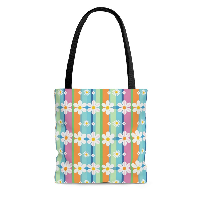 Pastel Daisy Pattern Tote Bag