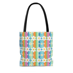 Pastel Daisy Pattern Tote Bag