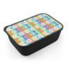 Pastel Daisy Pattern Bento Box with Band and Utensils